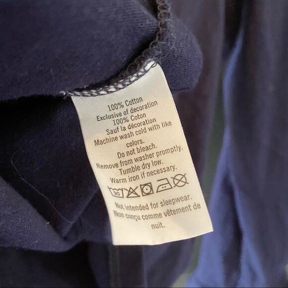 Janie and Jack SHIMMER TRIM RUFFLE TOP sz 4 long sleeve navy blue and gold - Picture 4 of 6